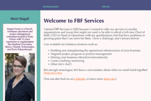 Page "avant" du site de FBF-services