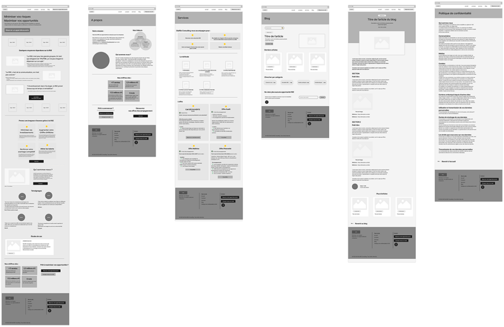 Wireframes DiaRSE Consulting